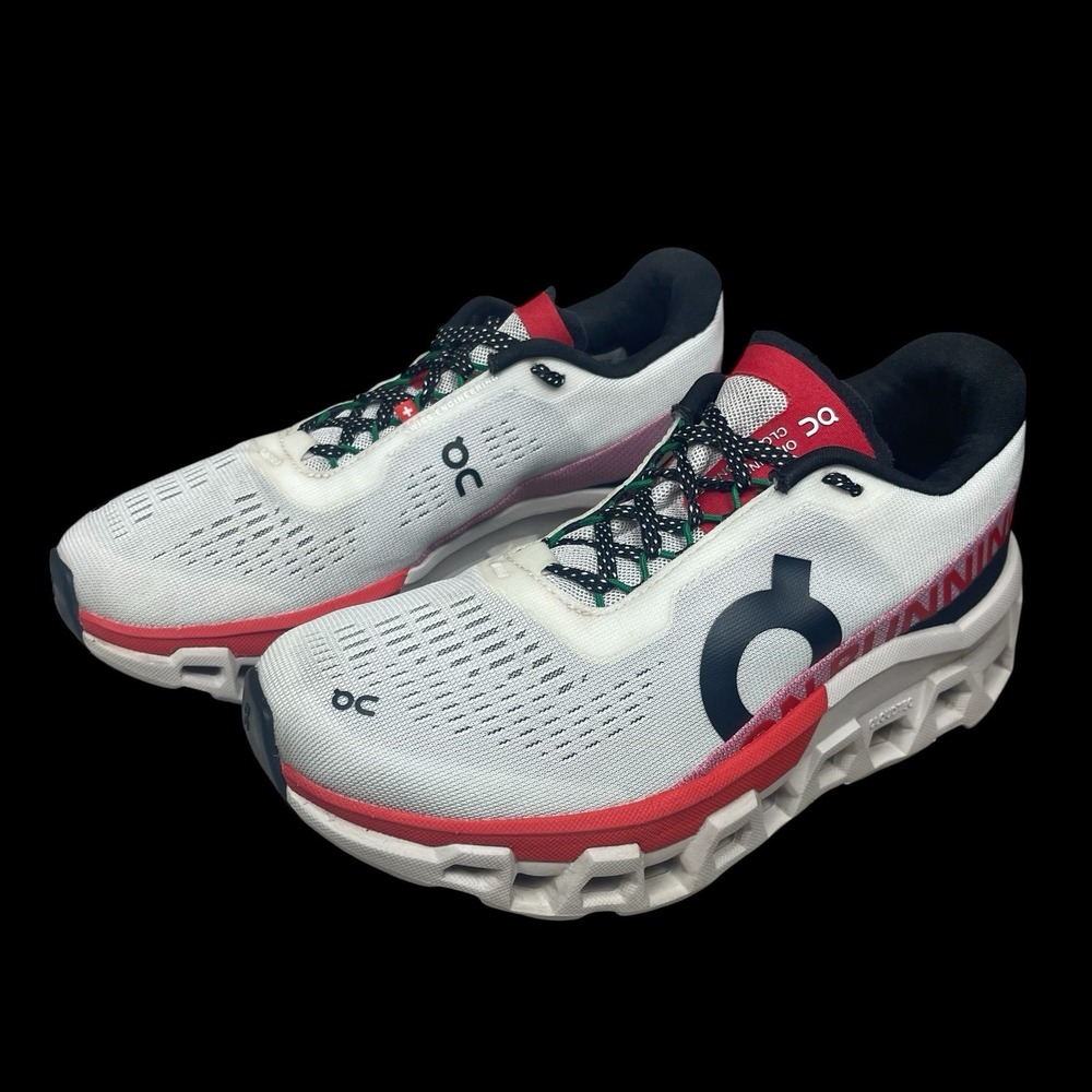 On Cloudmonster 2  Running Shoes Sneakers Womens 6.5 Ivory/Silver/Red Sports - Picture 3 of 8